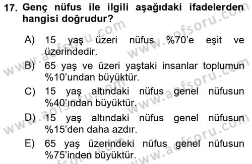 Sağlık Alanında İstatistik Dersi 2022 - 2023 Yılı Yaz Okulu Sınavı 17. Soru