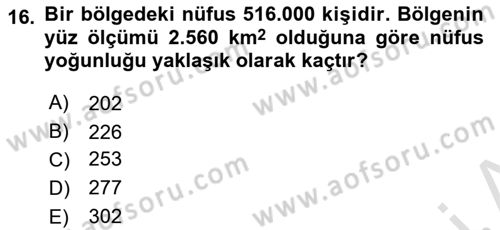 Sağlık Alanında İstatistik Dersi 2023 - 2024 Yılı (Final) Dönem Sonu Sınav Soruları 16. Soru