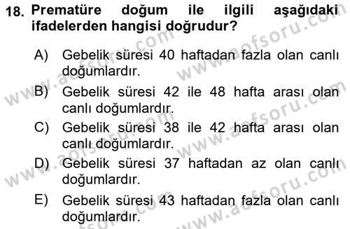Sağlık Alanında İstatistik Dersi 2023 - 2024 Yılı Yaz Okulu Sınav Soruları 18. Soru