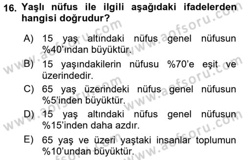 Sağlık Alanında İstatistik Dersi 2024 - 2025 Yılı (Final) Dönem Sonu Sınav Soruları 16. Soru