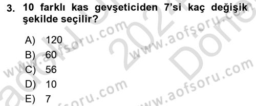 Sağlık Alanında İstatistik Dersi 2024 - 2025 Yılı (Final) Dönem Sonu Sınav Soruları 3. Soru