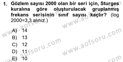 Sağlık Alanında İstatistik Dersi 2024 - 2025 Yılı Yaz Okulu Sınav Soruları 1. Soru