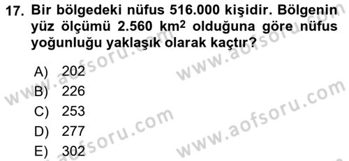 Sağlık Alanında İstatistik Dersi 2024 - 2025 Yılı Yaz Okulu Sınav Soruları 17. Soru