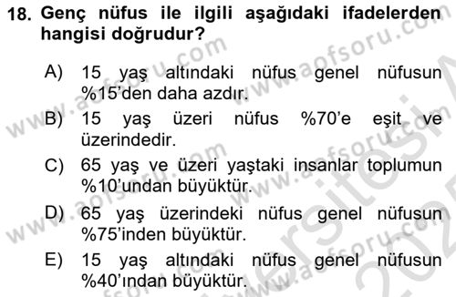 Sağlık Alanında İstatistik Dersi 2024 - 2025 Yılı Yaz Okulu Sınav Soruları 18. Soru