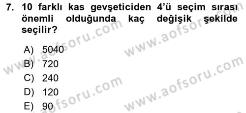 Sağlık Alanında İstatistik Dersi 2024 - 2025 Yılı Yaz Okulu Sınav Soruları 7. Soru