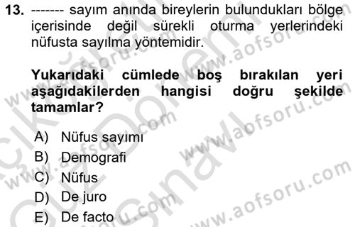 Sağlık Alanında İstatistik Dersi 2025 - 2026 Yılı (Final) Dönem Sonu Sınav Soruları 13. Soru