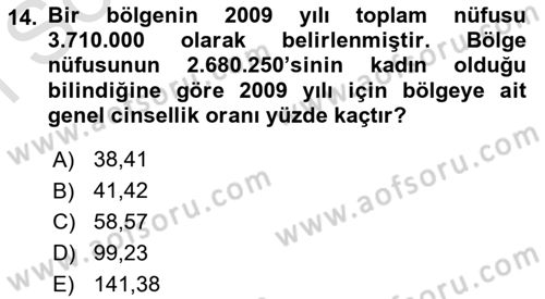 Sağlık Alanında İstatistik Dersi 2025 - 2026 Yılı (Final) Dönem Sonu Sınav Soruları 14. Soru