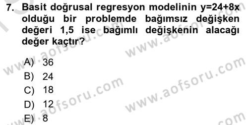 Sağlık Alanında İstatistik Dersi 2025 - 2026 Yılı (Final) Dönem Sonu Sınav Soruları 7. Soru