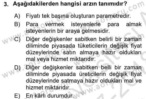 Sağlık Ekonomisi Dersi 2017 - 2018 Yılı (Vize) Ara Sınav Soruları 3. Soru