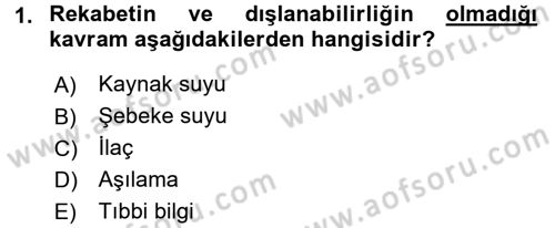 Sağlık Ekonomisi Dersi 2017 - 2018 Yılı (Final) Dönem Sonu Sınav Soruları 1. Soru