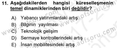 Sağlık Ekonomisi Dersi 2017 - 2018 Yılı (Final) Dönem Sonu Sınav Soruları 11. Soru