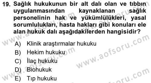 Sağlık Ekonomisi Dersi 2017 - 2018 Yılı (Final) Dönem Sonu Sınav Soruları 19. Soru