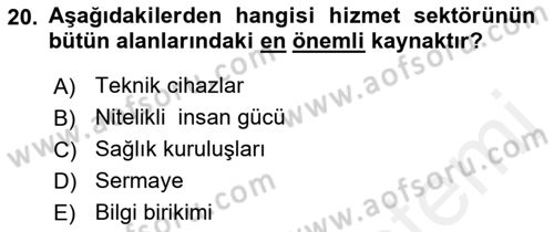 Sağlık Ekonomisi Dersi 2018 - 2019 Yılı (Final) Dönem Sonu Sınav Soruları 20. Soru