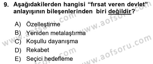 Sağlık Ekonomisi Dersi 2018 - 2019 Yılı Yaz Okulu Sınav Soruları 9. Soru