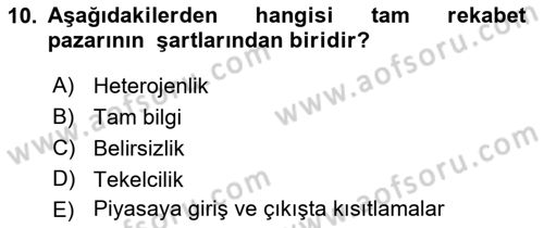 Sağlık Ekonomisi Dersi 2019 - 2020 Yılı (Vize) Ara Sınav Soruları 10. Soru