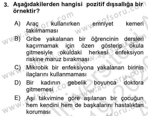 Sağlık Ekonomisi Dersi 2019 - 2020 Yılı (Vize) Ara Sınav Soruları 3. Soru