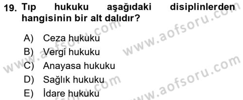 Sağlık Ekonomisi Dersi 2019 - 2020 Yılı (Final) Dönem Sonu Sınav Soruları 19. Soru