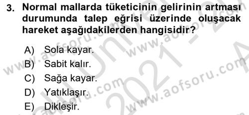 Sağlık Ekonomisi Dersi 2021 - 2022 Yılı (Vize) Ara Sınav Soruları 3. Soru