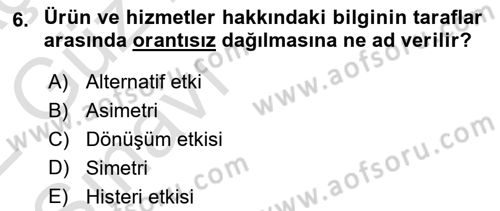 Sağlık Ekonomisi Dersi 2021 - 2022 Yılı (Vize) Ara Sınav Soruları 6. Soru