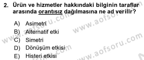 Sağlık Ekonomisi Dersi 2021 - 2022 Yılı (Final) Dönem Sonu Sınavı 2. Soru