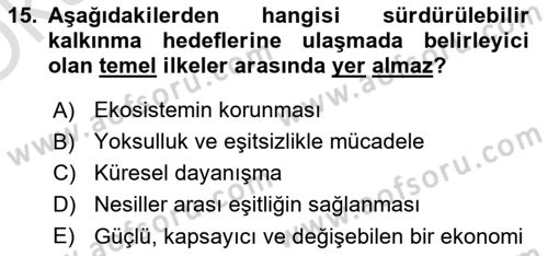 Sağlık Ekonomisi Dersi 2021 - 2022 Yılı Yaz Okulu Sınav Soruları 15. Soru