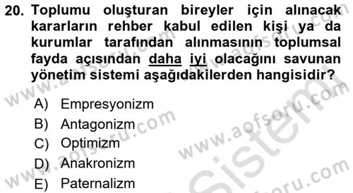 Sağlık Ekonomisi Dersi 2021 - 2022 Yılı Yaz Okulu Sınav Soruları 20. Soru