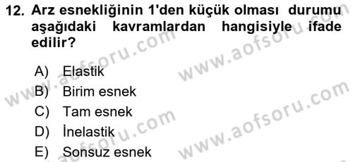 Sağlık Ekonomisi Dersi 2022 - 2023 Yılı (Vize) Ara Sınavı 12. Soru