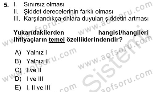 Sağlık Ekonomisi Dersi 2022 - 2023 Yılı (Vize) Ara Sınavı 5. Soru