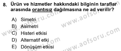 Sağlık Ekonomisi Dersi 2022 - 2023 Yılı (Vize) Ara Sınav Soruları 8. Soru
