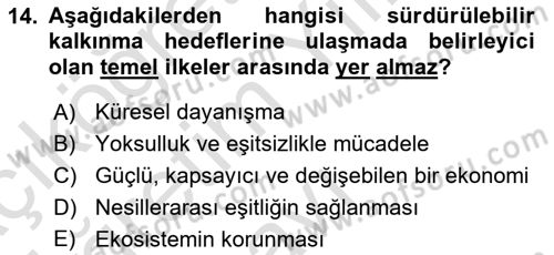 Sağlık Ekonomisi Dersi 2022 - 2023 Yılı Yaz Okulu Sınav Soruları 14. Soru