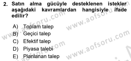 Sağlık Ekonomisi Dersi 2022 - 2023 Yılı Yaz Okulu Sınav Soruları 2. Soru