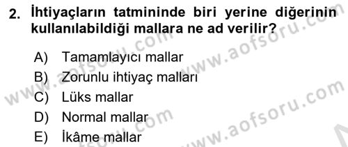 Sağlık Ekonomisi Dersi 2023 - 2024 Yılı (Vize) Ara Sınav Soruları 2. Soru