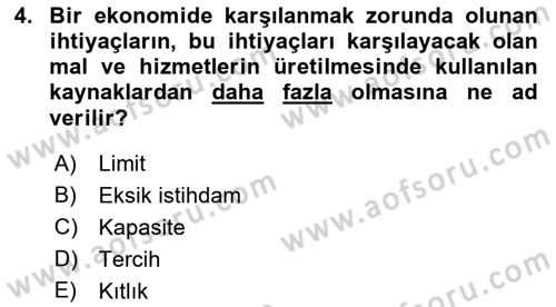 Sağlık Ekonomisi Dersi 2023 - 2024 Yılı (Vize) Ara Sınav Soruları 4. Soru
