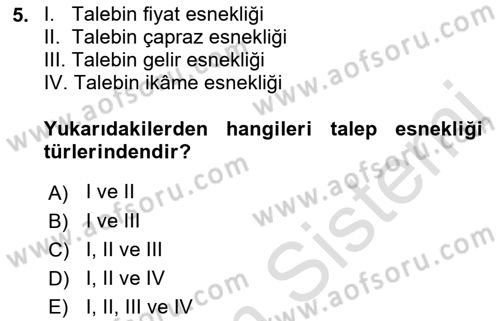Sağlık Ekonomisi Dersi 2023 - 2024 Yılı (Vize) Ara Sınav Soruları 5. Soru
