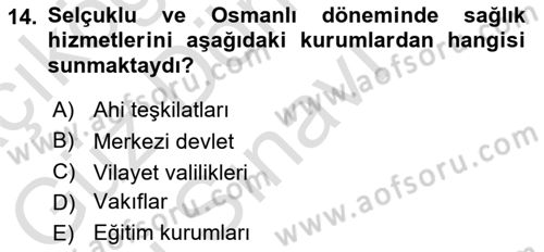 Sağlık Ekonomisi Dersi 2023 - 2024 Yılı (Final) Dönem Sonu Sınavı 14. Soru