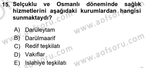 Sağlık Ekonomisi Dersi 2023 - 2024 Yılı Yaz Okulu Sınavı 15. Soru