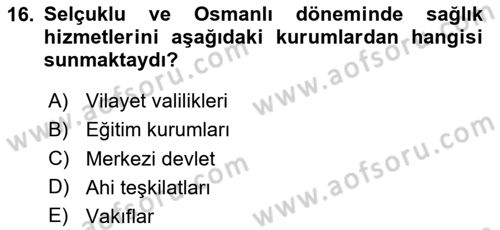 Sağlık Ekonomisi Dersi 2024 - 2025 Yılı (Final) Dönem Sonu Sınav Soruları 16. Soru