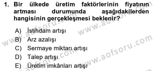 Sağlık Ekonomisi Dersi 2024 - 2025 Yılı Yaz Okulu Sınav Soruları 1. Soru