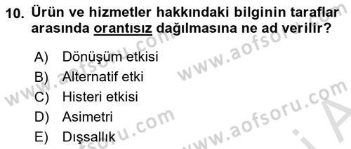 Sağlık Ekonomisi Dersi 2025 - 2026 Yılı (Vize) Ara Sınav Soruları 10. Soru
