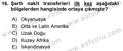 Sağlık Ekonomisi Dersi 2025 - 2026 Yılı (Vize) Ara Sınav Soruları 16. Soru