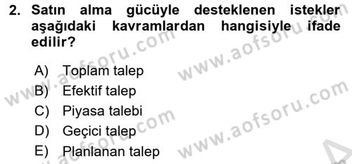 Sağlık Ekonomisi Dersi 2025 - 2026 Yılı (Vize) Ara Sınav Soruları 2. Soru