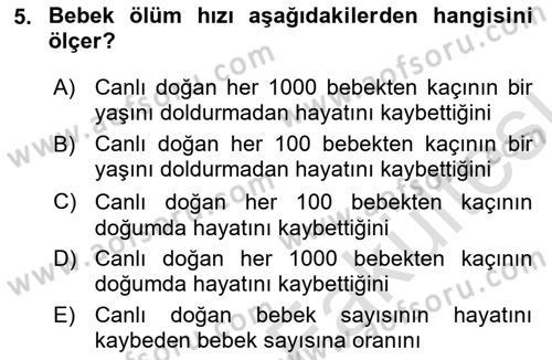 Sağlık Ekonomisi Dersi 2025 - 2026 Yılı (Vize) Ara Sınav Soruları 5. Soru