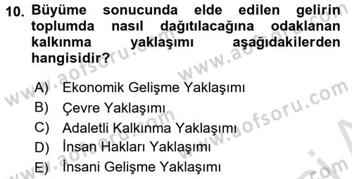 Sağlık Ekonomisi Dersi 2025 - 2026 Yılı (Final) Dönem Sonu Sınav Soruları 10. Soru