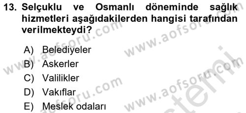 Sağlık Ekonomisi Dersi 2025 - 2026 Yılı (Final) Dönem Sonu Sınav Soruları 13. Soru