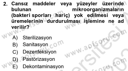 Genel Tıbbi Ürün Ve Tıbbi Cihaz Bilgisi Dersi 2020 - 2021 Yılı Yaz Okulu Sınav Soruları 2. Soru