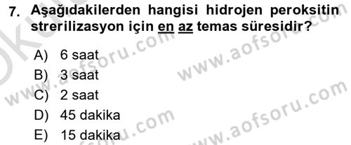 Genel Tıbbi Ürün Ve Tıbbi Cihaz Bilgisi Dersi 2020 - 2021 Yılı Yaz Okulu Sınav Soruları 7. Soru