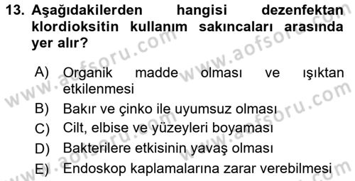 Genel Tıbbi Ürün Ve Tıbbi Cihaz Bilgisi Dersi 2021 - 2022 Yılı (Vize) Ara Sınav Soruları 13. Soru