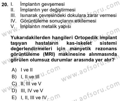 Genel Tıbbi Ürün Ve Tıbbi Cihaz Bilgisi Dersi 2021 - 2022 Yılı (Vize) Ara Sınav Soruları 20. Soru