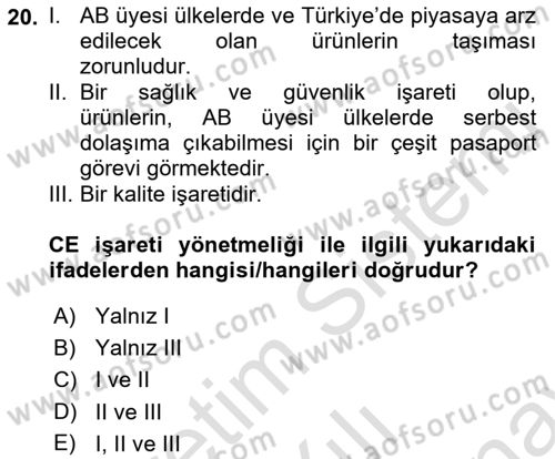 Genel Tıbbi Ürün Ve Tıbbi Cihaz Bilgisi Dersi 2021 - 2022 Yılı (Final) Dönem Sonu Sınav Soruları 20. Soru
