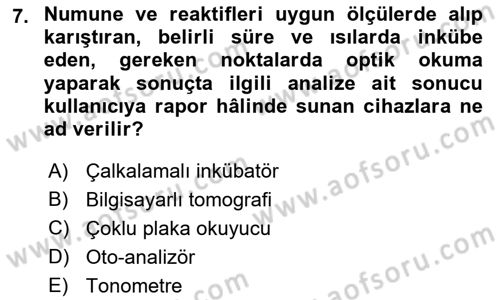 Genel Tıbbi Ürün Ve Tıbbi Cihaz Bilgisi Dersi 2021 - 2022 Yılı (Final) Dönem Sonu Sınav Soruları 7. Soru